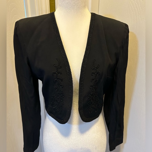 Bolero Black Jacket Size 4 - Laundry by Shelli Segal - Picture 1 of 6